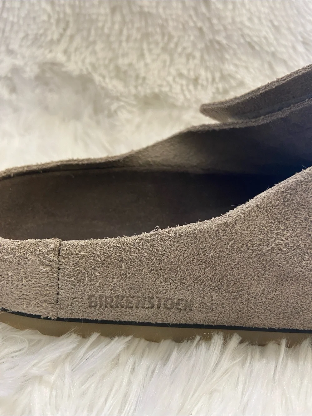 Birkenstock Men's Suede Slide Sandals in Taupe. Size-11